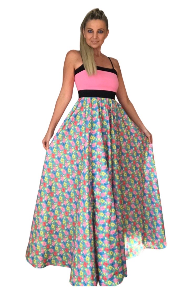 Dlouhé letní šaty BOROS DR-L-FLW02